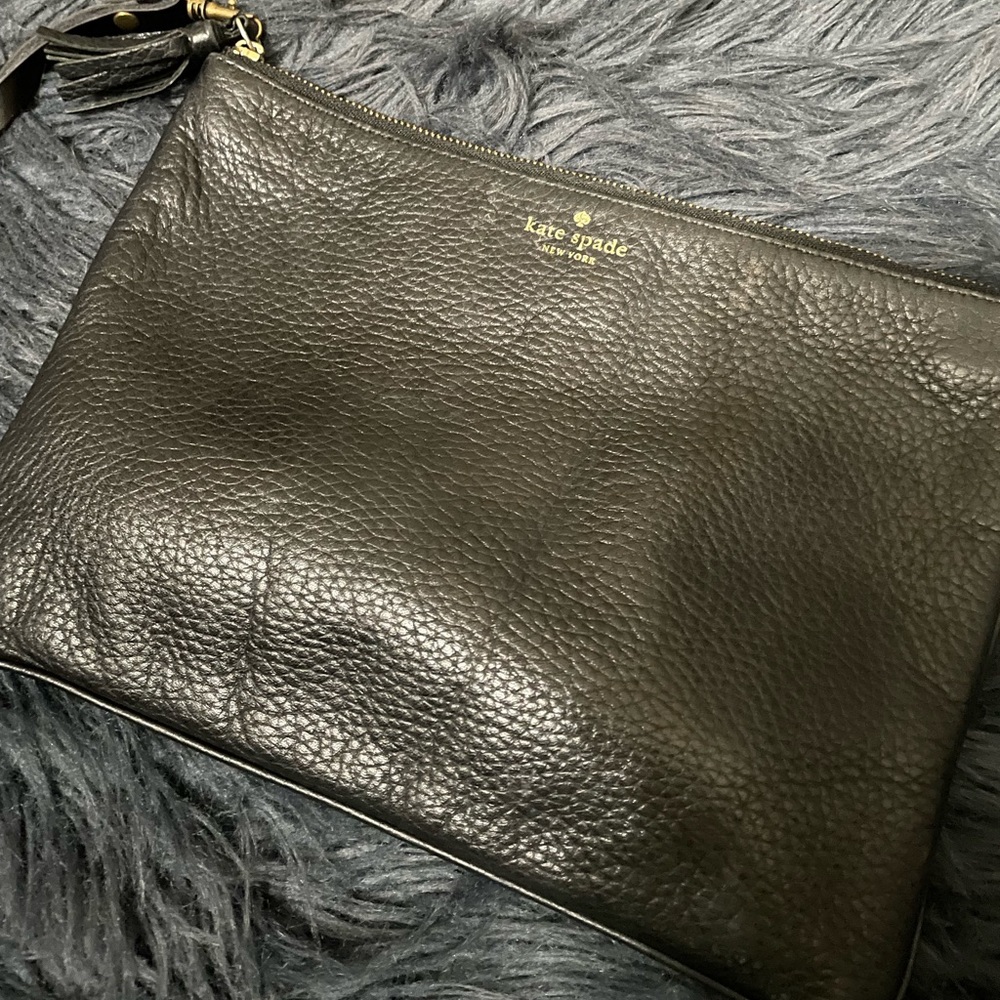 kate spade Black Leather Wristlet Clutch